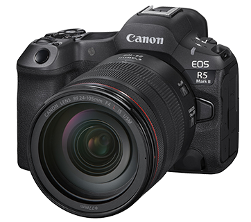 3d47abeaf9574a9ba9401c6ff2ca7bb1_EOS+R5+Mark+II+&+RF24-105mm+f4L+IS+USM+Front+Slant